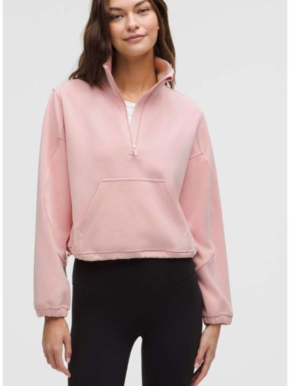 Lululemon Brushed Softstreme Half Zip Sweatshirt Pink Haze Size 2